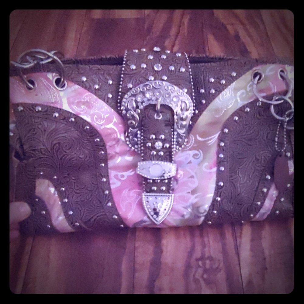 Colorful Western buckle purse